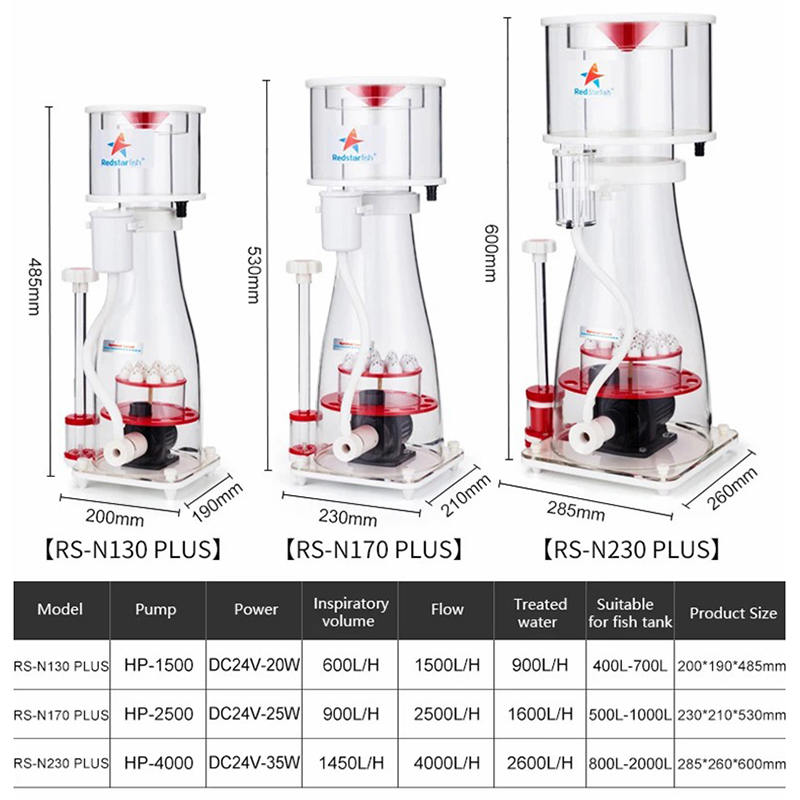 Marine Aquarium With Sump - 110-240V Red Starfish Aquarium Protein Skimmer