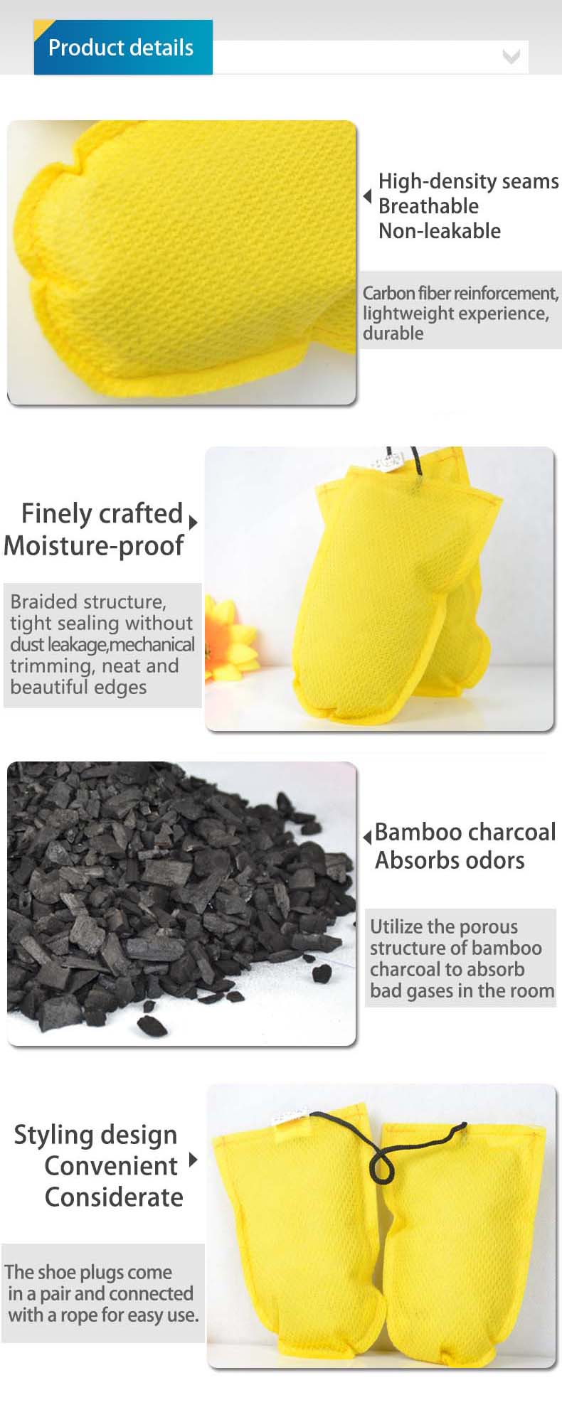 Bamboo Charcoal Shoe Inserts A - Activated Carbon Bag review and price