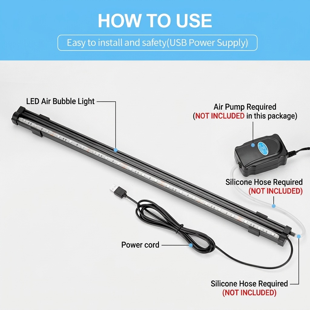 USB LED Aquarium Air Bubble Li - Aquarium Marine Light review and price